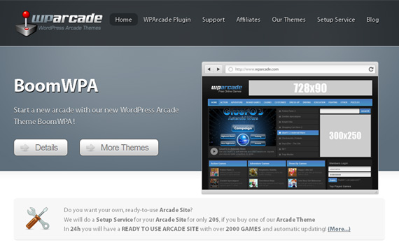 wparcade-marketplace für premium wordpress themes